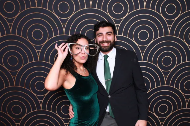 Circular Gold photo booth backdrop
