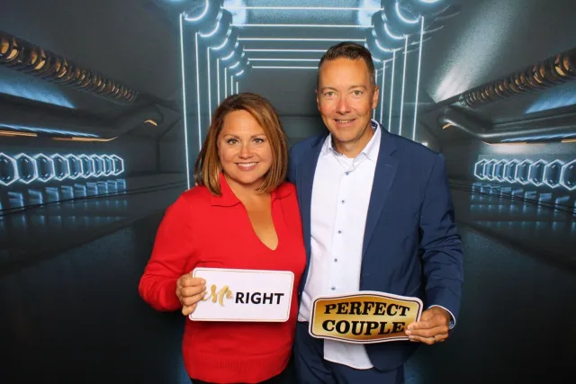 Futuristic photo booth backdrop