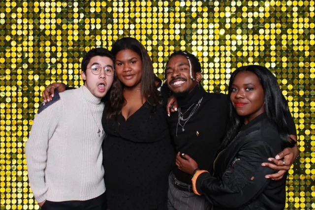 Gold Sequin photo booth backdrop