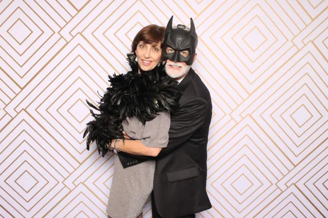 Golden Diamonds photo booth backdrop