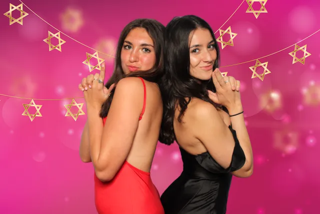 Mazel Tov Pink photo booth backdrop