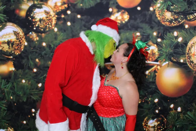 Ornaments photo booth backdrop