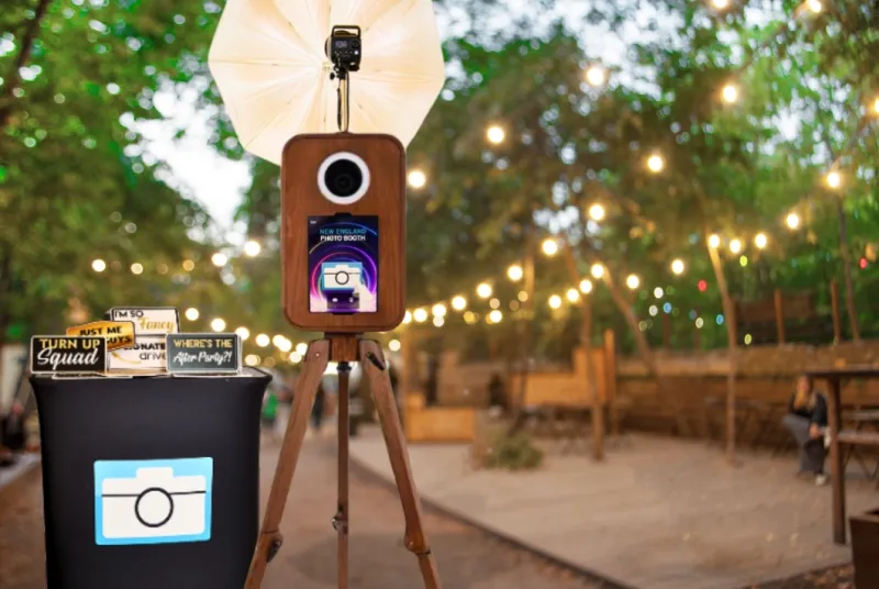 Flashback photo booth set up at an elegant New England event